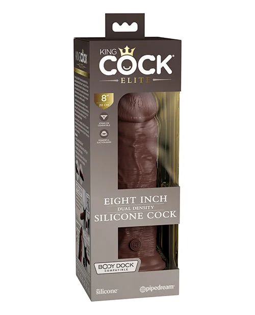 purple mini dildo-King Cock Elite 8" Dual Density Silicone Cock - Brown