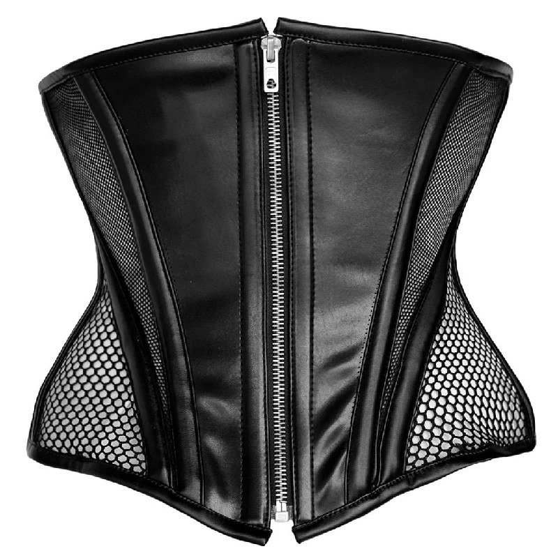 corset dress medieval theme-Gothic Punk Fetish Waist Chincher With Mesh & Pu Corset