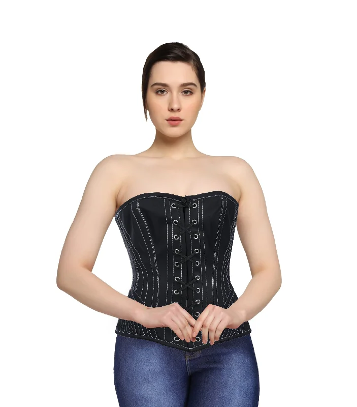 corset top red satin-Dove & Midnight Overbust Corset