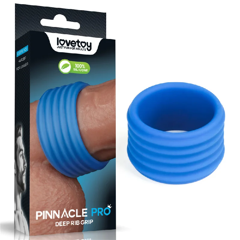 cock ring size help-Pinnacle Pro Deep Rib Grip - Blue Cock Ring