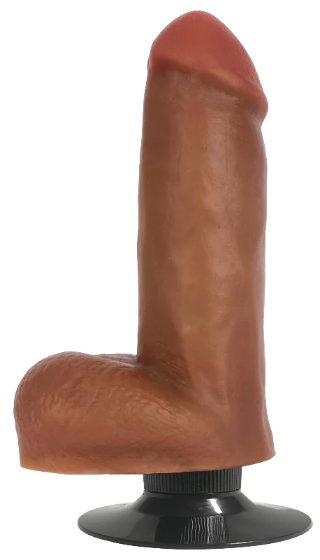 large suction cup dildo-Jock Dark Bareskin Vibrating Dildo With Balls