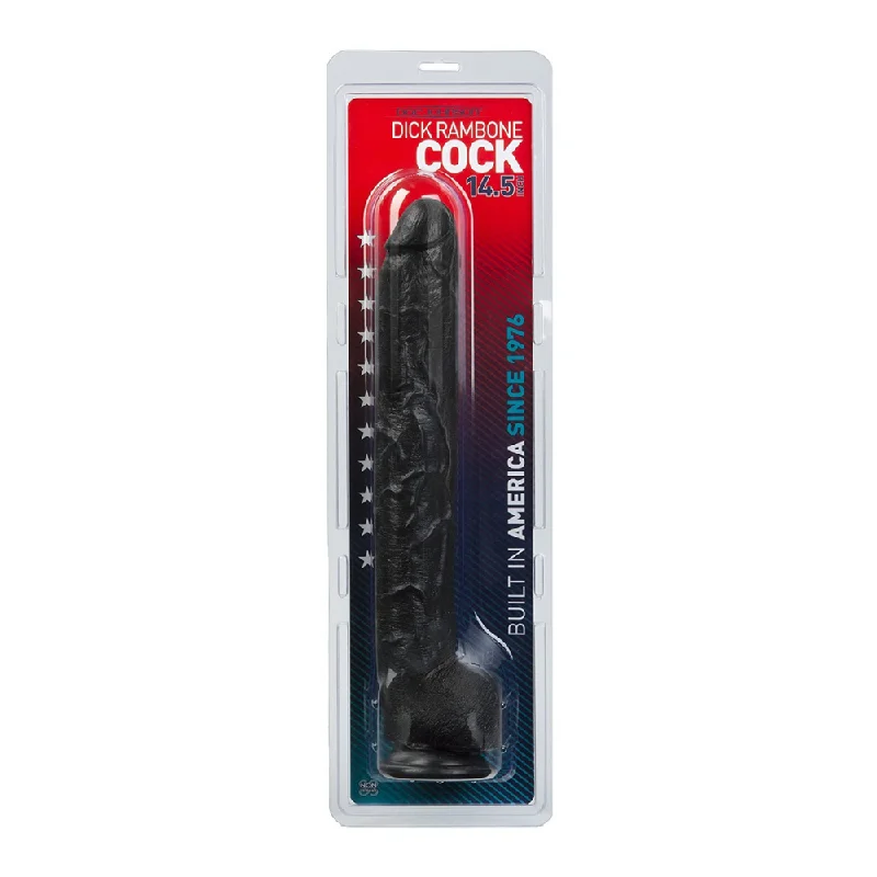 silicone blue dildo-Doc Johnson Dick Rambone Black 36.8 cm