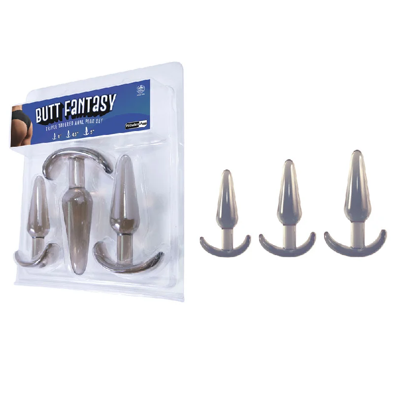 Anal toys with sealed design-Butt Fantasy Triple Tapered Anal Plug Set -  -  Beginners Butt Plugs - Set of 3 Sizes