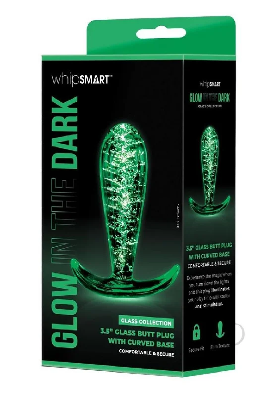 Anal toys for intense stimulation-Whipsmart Glass Plug Curve Base 3.5