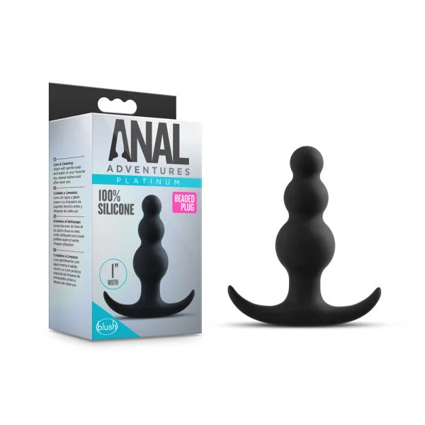 Anal toys for safe stretching-Anal Adventures Platinum Beaded Butt Plug