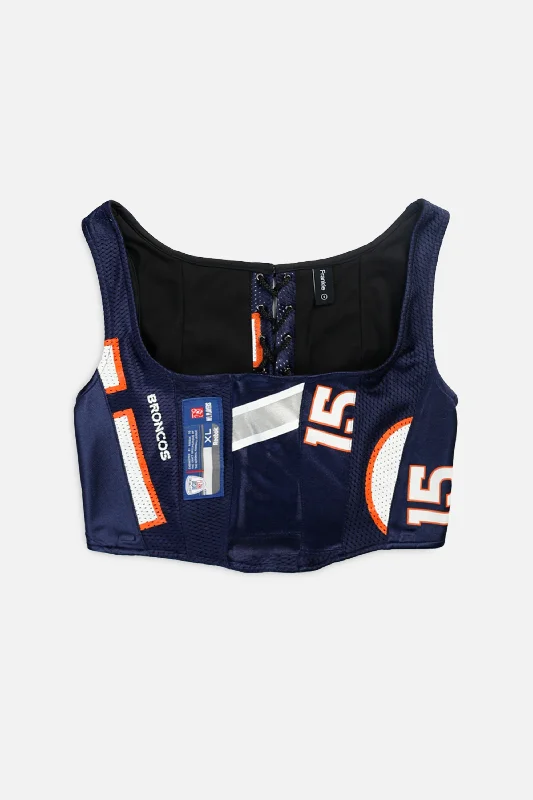 corset top with mesh-Rework Denver Broncos NFL Corset - S