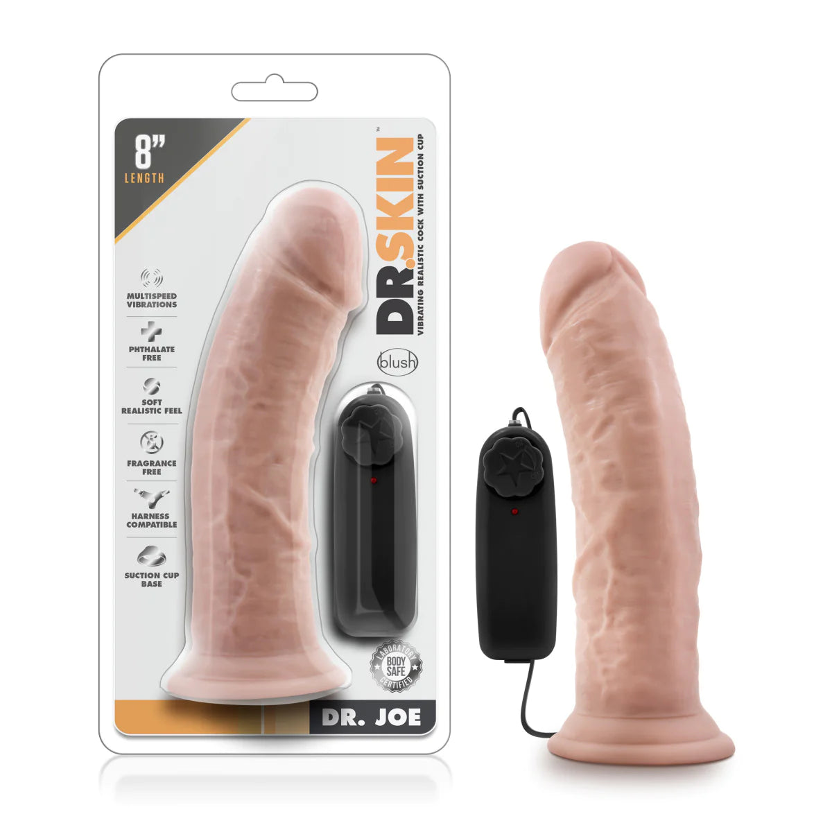 thick luxury dildo-Dr. Skin Dr. Joe Realistic Vanilla 8.2-Inch Vibrating Dildo