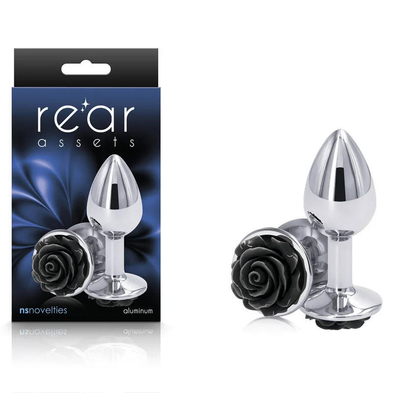 Anal toys for safe pleasure-Rear Assets Small Butt Plug Rose Black