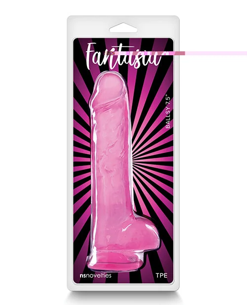 thin discreet dildo-Fantasia Ballsy 7.5" Dildo - Pink