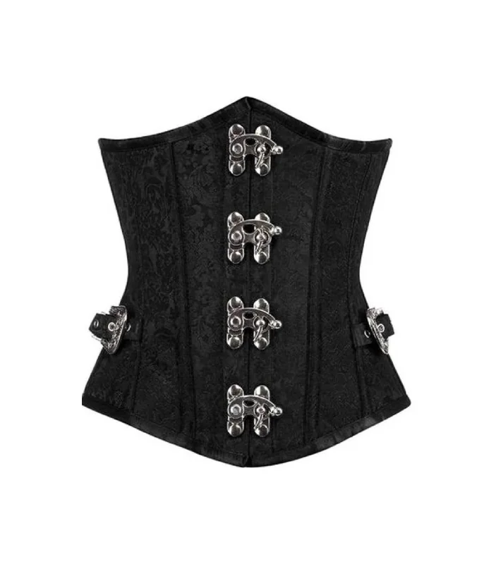 corset top with sheer back-Gothic waist reducing underbust corset