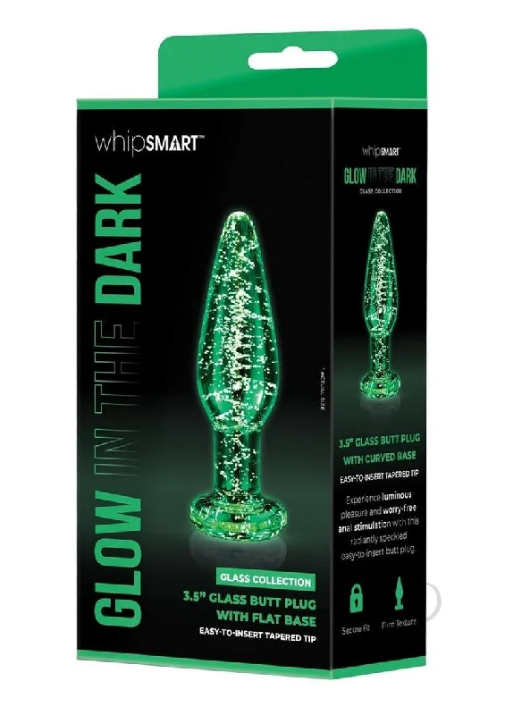 Anal toys with textured surface-Whipsmart Glass Plug Flat Base 3.5