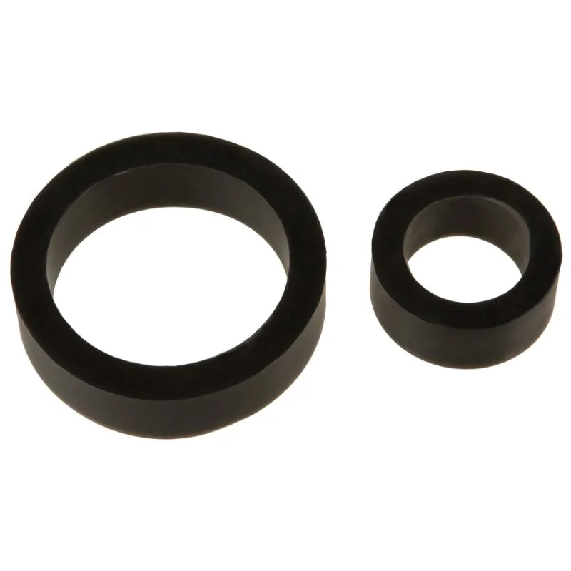 cock ring for bold feel-Silicone Cock Rings Double Pk Black