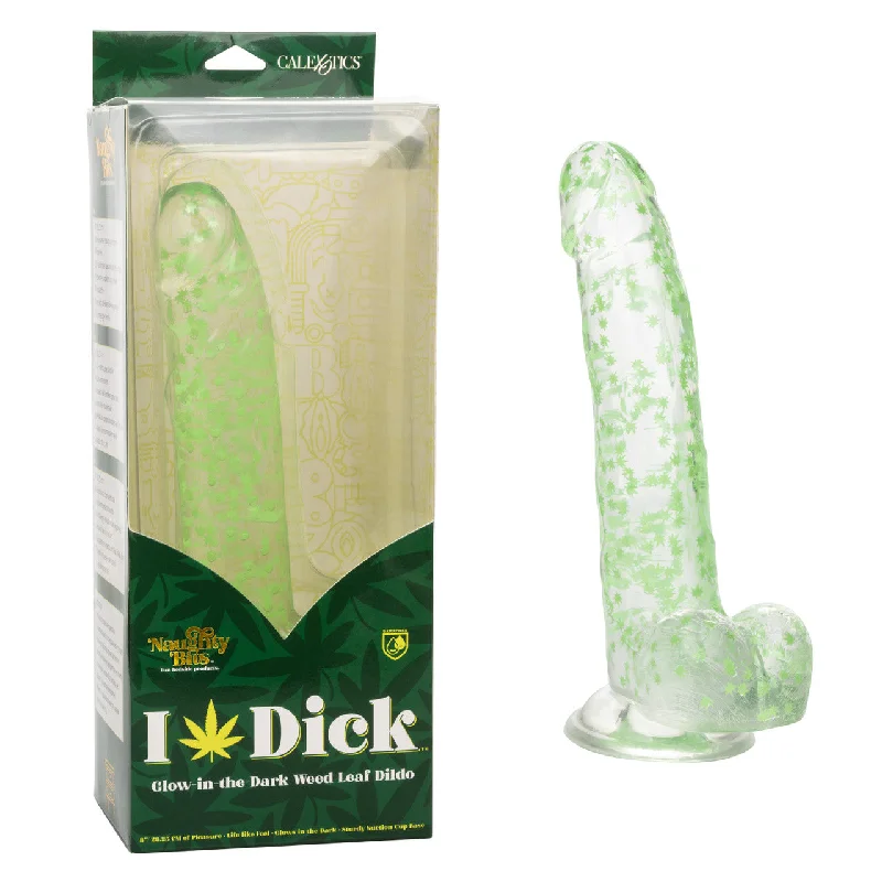 small remote control dildo-Naughty Bits I LEAF DICK Glow-In-The-Dark Weed Leaf Dildo