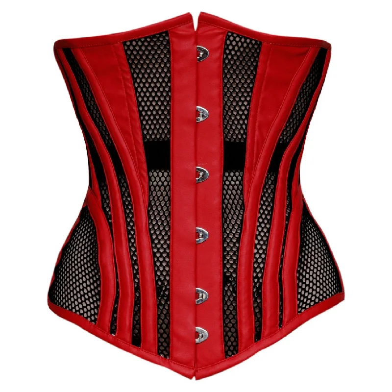 corset for 1920s wedding-Lachina Authentic Steel Boned Underbust Mesh Corset