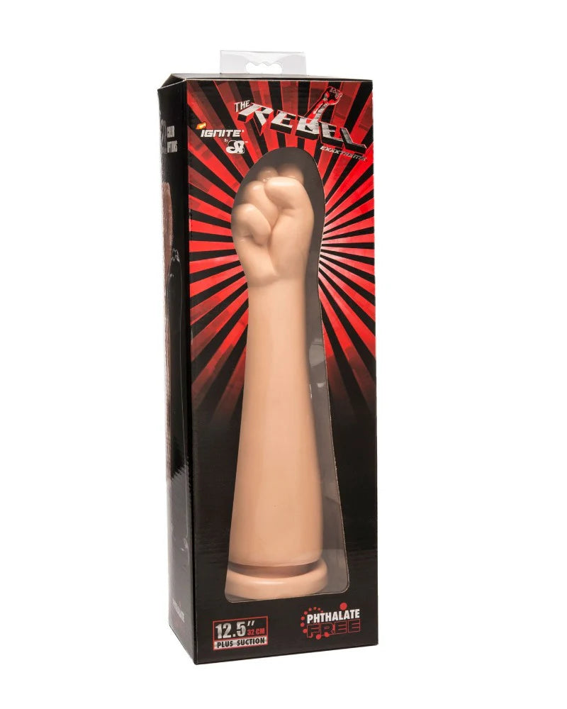 black flexible dildo-Ignite The Rebel Fist with Suction 10"