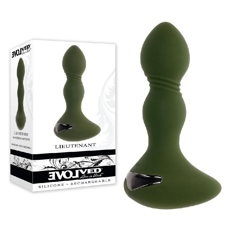 Anal toys with real feel-Evolved LIEUTENANT - Green 12.2 cm USB Rechargeable Vibrating Butt Plug