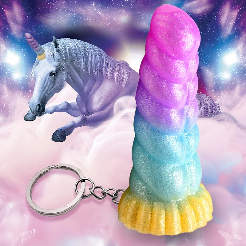 pink heated dildo-Mystique Unicorn Mini Dildo Key Chain