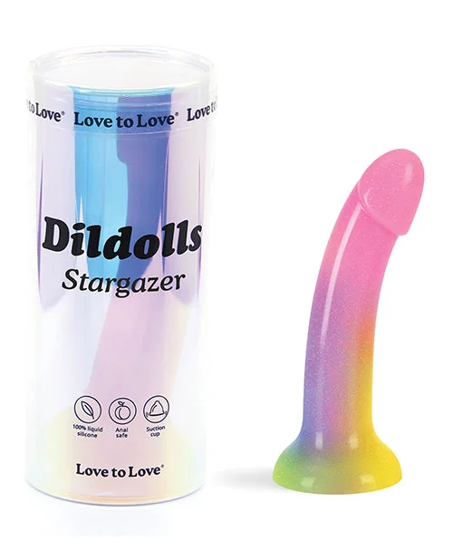 fantasy vibrating dildo-Love to Love Silicone Dildolls Stargazer - Gradient Rainbow w/Glitter