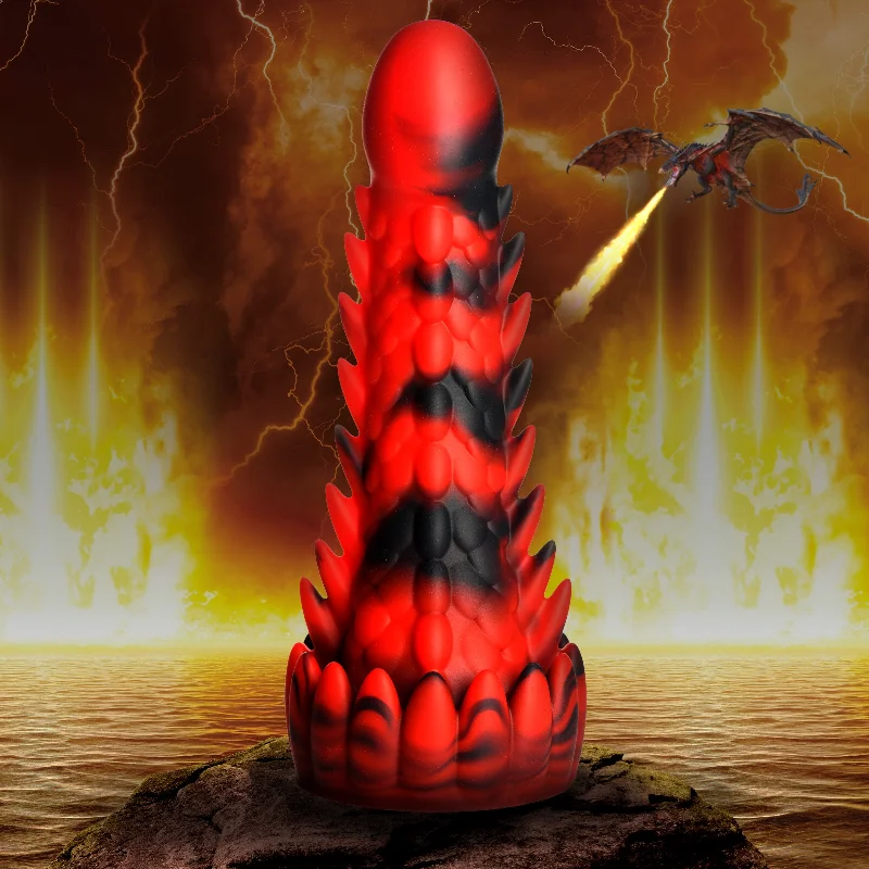 blue fantasy dildo-Demon Rising Scaly Dragon Silicone Dildo