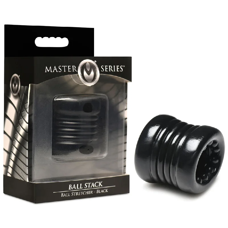 cock ring for quiet fun-Master Series Ball Stack Ball Stretcher - Black - Black Ball Stretcher