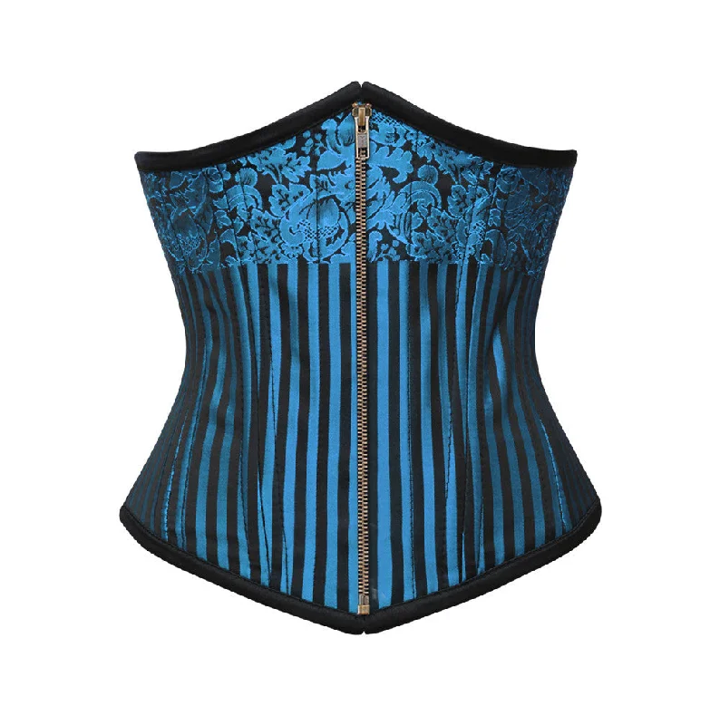 corset top with ruffle trim-Zagora Authentic Steel Boned Underbust Corset