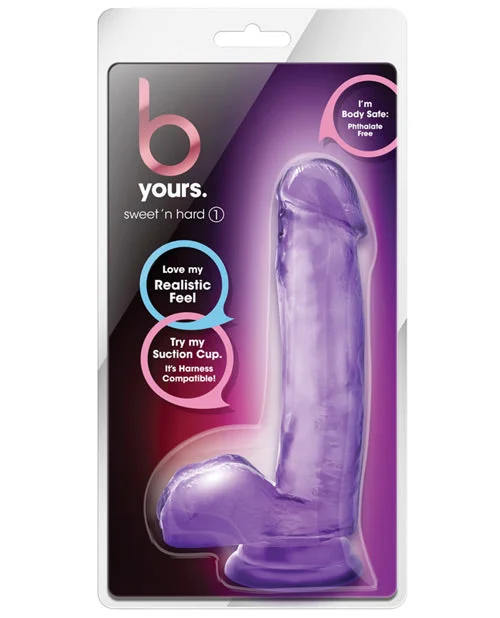 black rotating dildo-Blush B Yours Sweet n Hard 1 w/Suction Cup - Purple