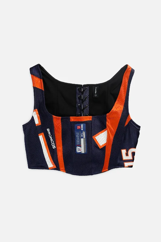 corset top with tassels-Rework Denver Broncos NFL Corset - S