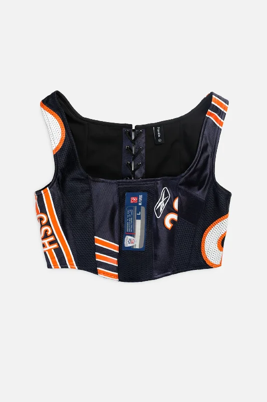 corset top with pearls-Rework Chicago Bears NFL Corset - M