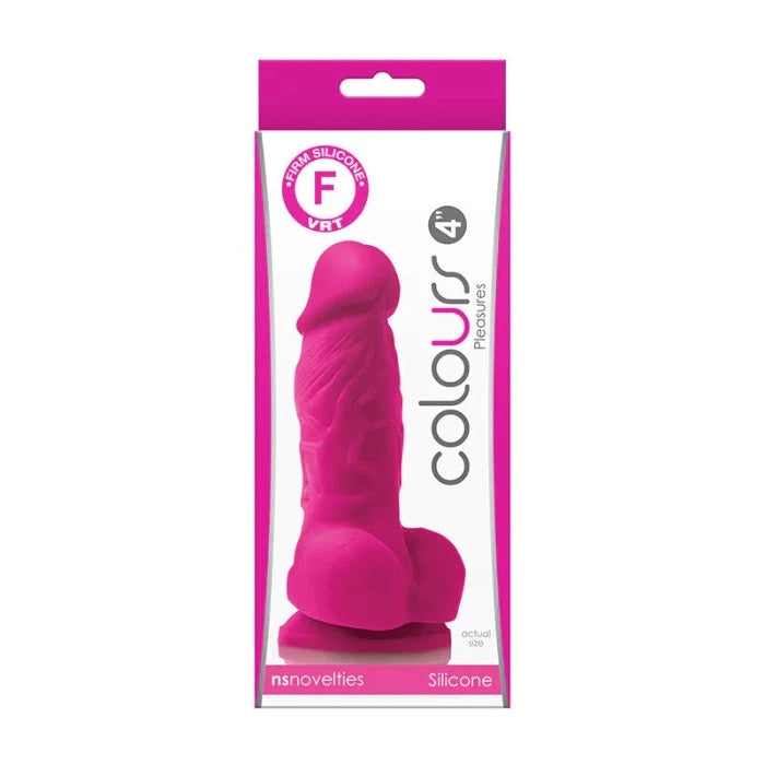 thin pink dildo-Colours Pleasures 4” Dildo -Pink