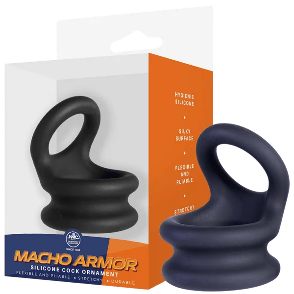 cock ring size selection-Silicone Cock Ornament - Large (Black)