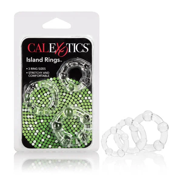 cock ring for bedroom joy-Island Rings - Clear Cock Rings - Set of 3