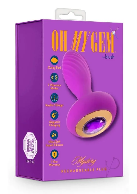 Anal toys with wavy texture-Oh My Gem Charm Plug Amethyst