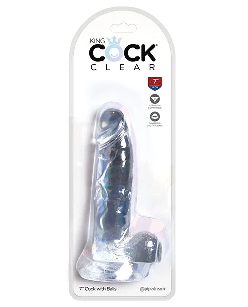 blue small dildo-King Cock Clear 7" Cock w/Balls