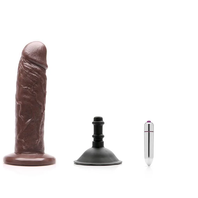 advanced fantasy dildo-Tantus Sam O2 Vibrating Dual Density Dildo Kit Espresso