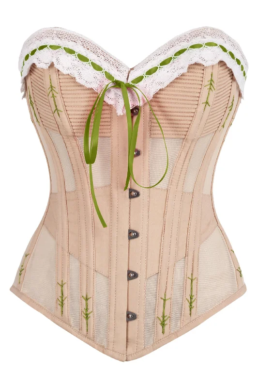 corset top with studs-Handmade Steel Boned Corset with Delicate Hand-Finished Flossing