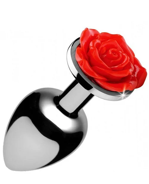 Anal toys with waterproof design-Booty Sparks Red Rose Anal Plug