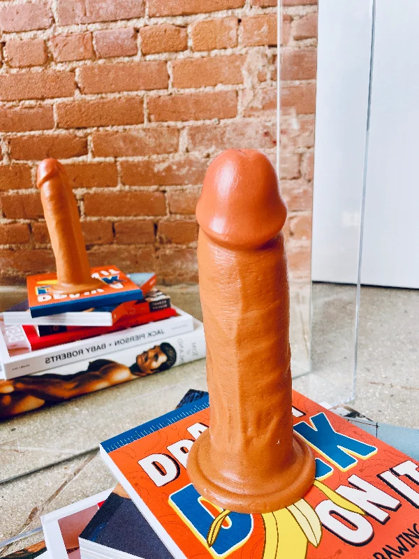 bumpy textured dildo-7" BARESKIN DILDO BY JOCK w/o BALLS - Dark