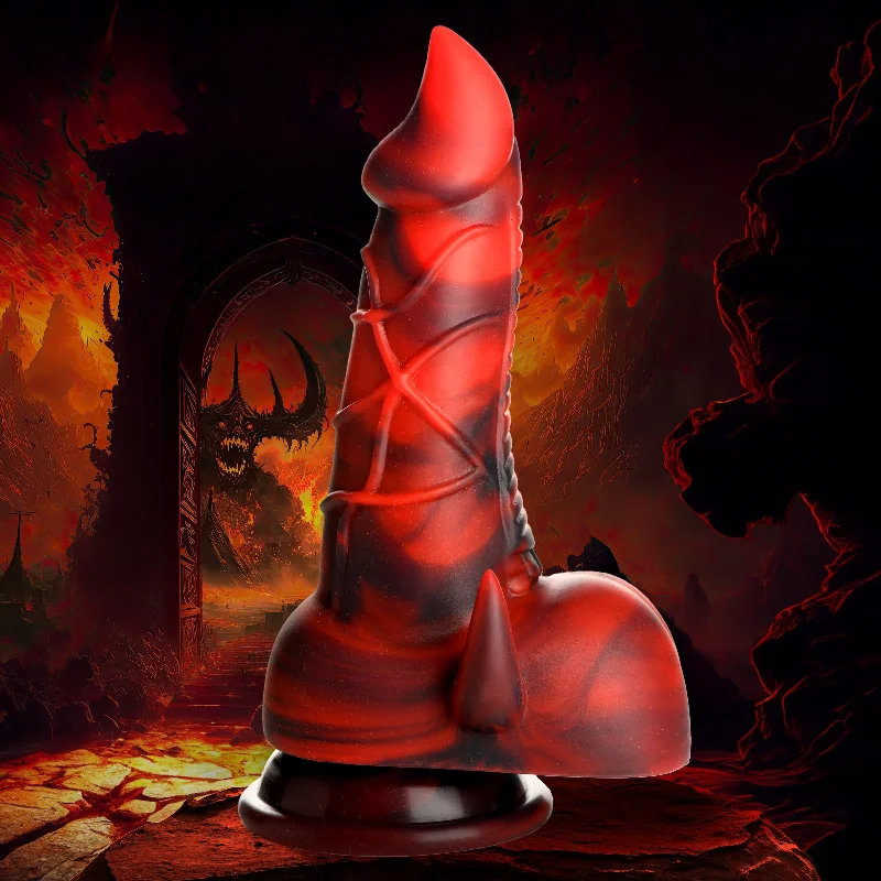 green fantasy dildo-Horny Devil Demon Silicone Dildo