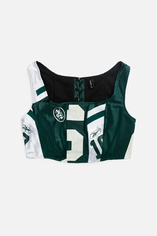 corset with ruched design-Rework NY Jets NFL Corset - XXL