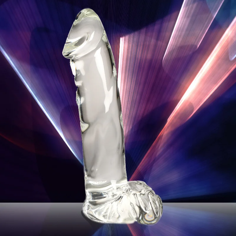 green glass dildo-Glass Dildo With Balls