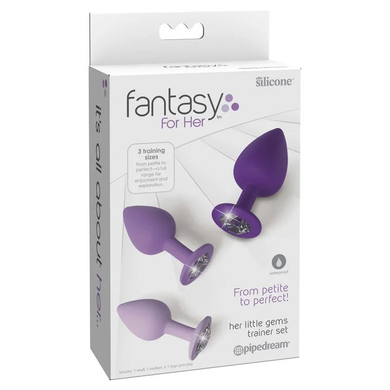 Anal toys with secure hold-Fantasy For Her Little Gems Trainer Butt Plug Set