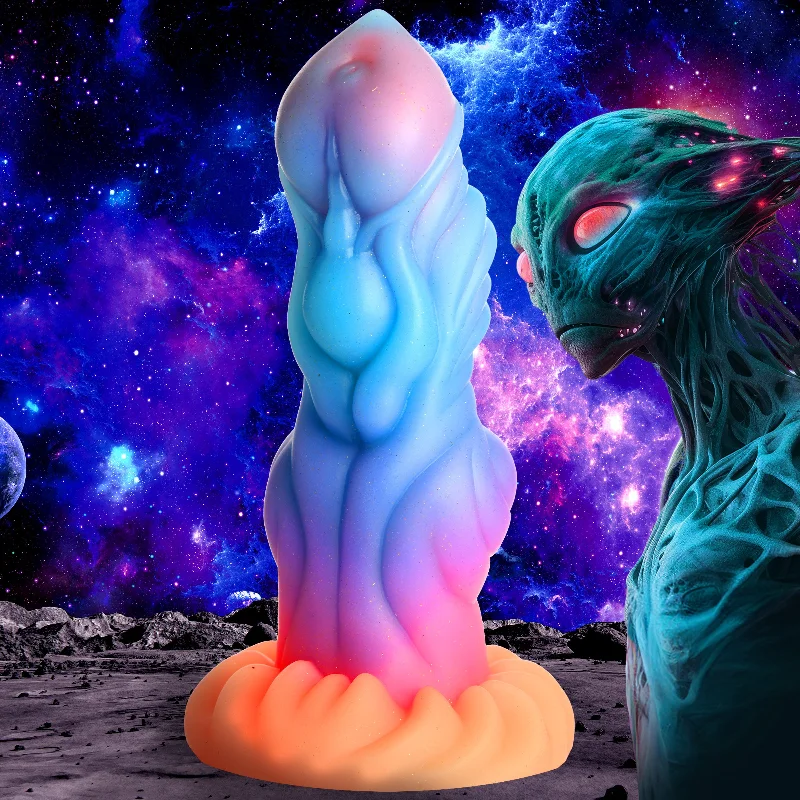 glass hands-free dildo-Alien Invader Glow-in-the-dark Silicone Dildo