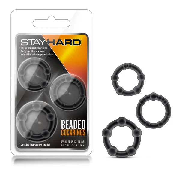 cock ring for soft pleasure-Stay Hard Beaded Cockrings-(bl-00015)