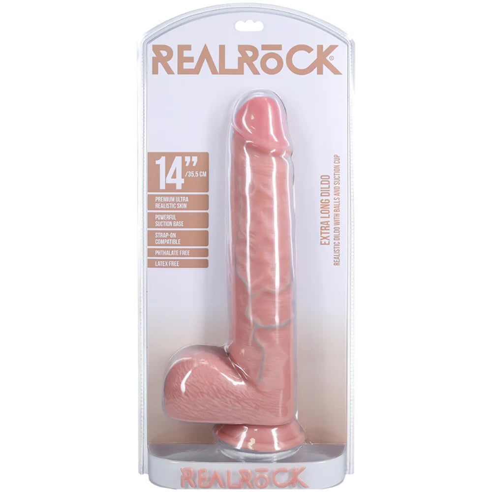 purple battery-powered dildo-RealRock Ultra Realistic Skin - 14"