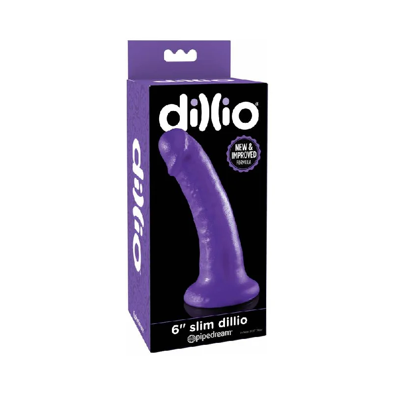 red thrusting dildo-Dillio 6 in. Slim Realistic Dildo With Suction Cup Purple