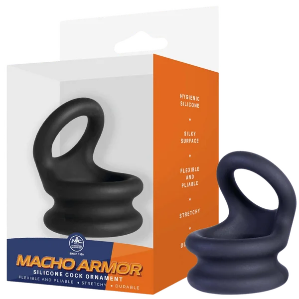 cock ring material types-Silicone Cock Ornament - Medium (Black)