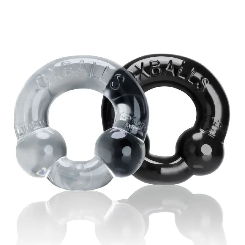 cock ring for couple fun-Oxballs Ultraballs Cock Ring 2 Pack Black Clear