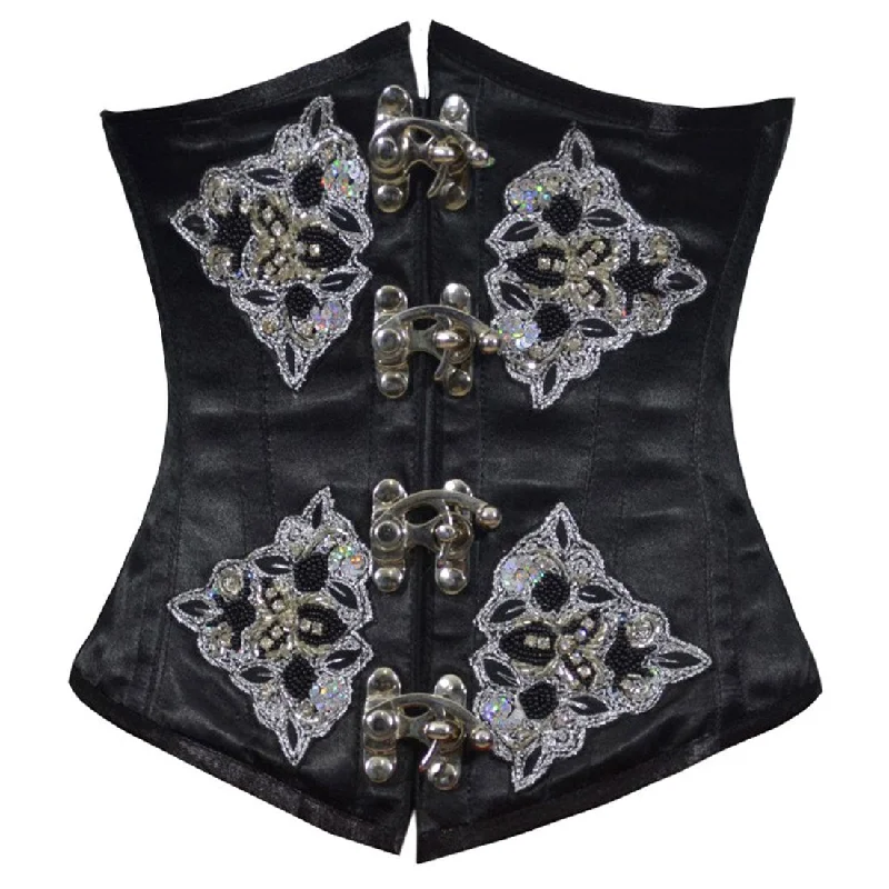 corset dress for evening event-Thalia Satin Patch With C-Lock Underbust Corset