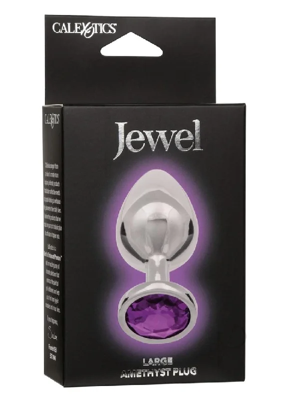 Anal toys with firm hold-Jewel Large Amethyst Plug Purple