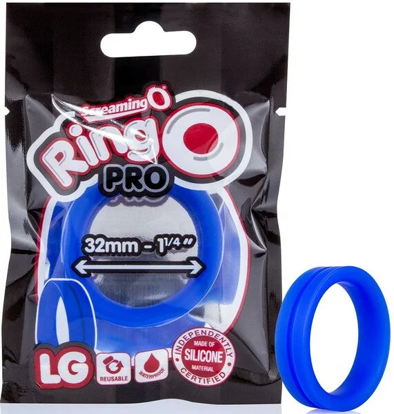 cock ring for partner satisfaction-Ring O Pro LG (Blue)